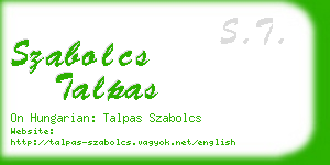 szabolcs talpas business card